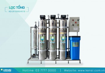 Hệ Thống Lọc Tổng UF 3 Cột Inox 2 m³/giờ | Điều Khiển Tự Động